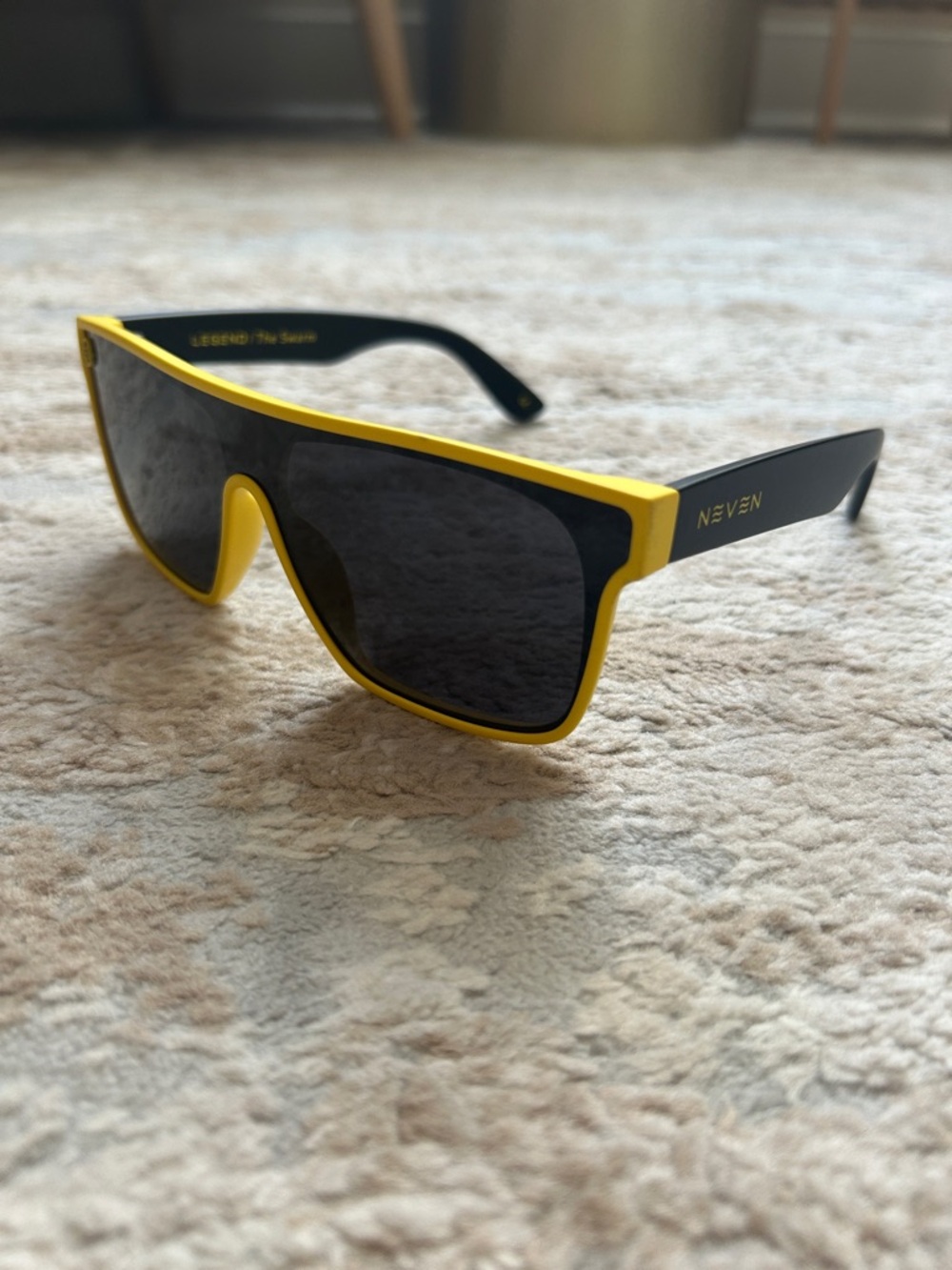 Neven Men’s Yellow and Black Shield Sunglasses - Picture 2 of 6